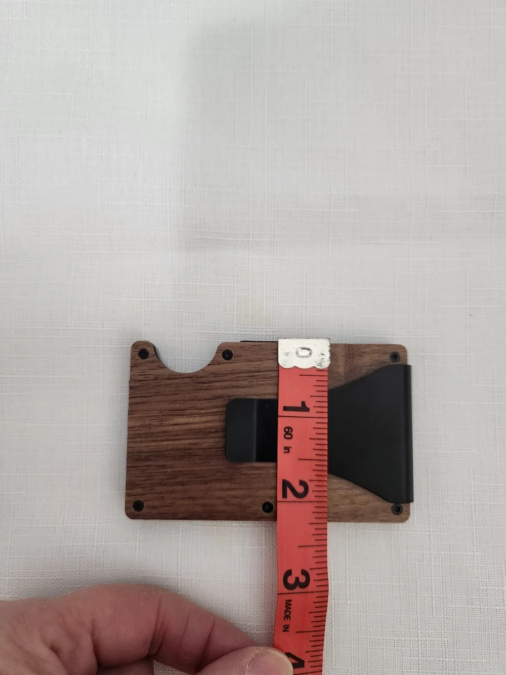 Wood and Black Minimalist Men's Card Holder Wallet
